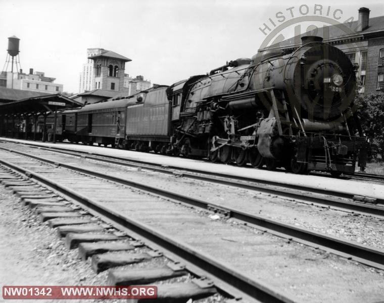 Class K3 #208 Right 3/4  View   - B&W - @ Durham, NC (In passenger service- N&W Stencilled on tender)