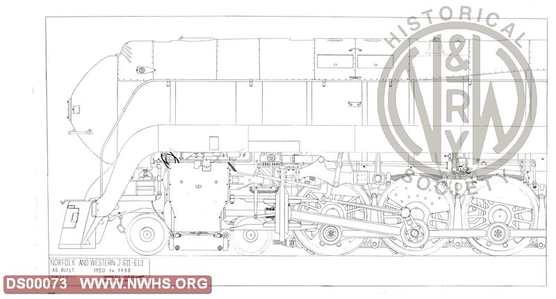 N&W Class J 611-613 as built 1950 to 1955