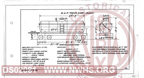 Steel Underframe Tank Car 32001, Central of Georgia Railway Freight Equipment Diagram Book