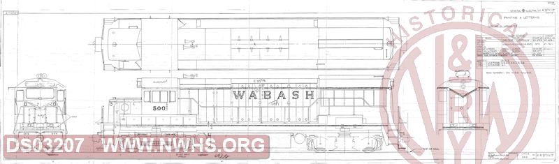 Painting and Lettering, Wabash RR 500 - 514 (U25B)