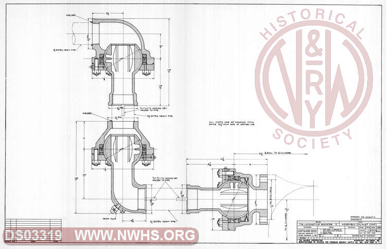 Franklin Locomotive Booster "E", Assembly (3 1/2 Inlet Joint)