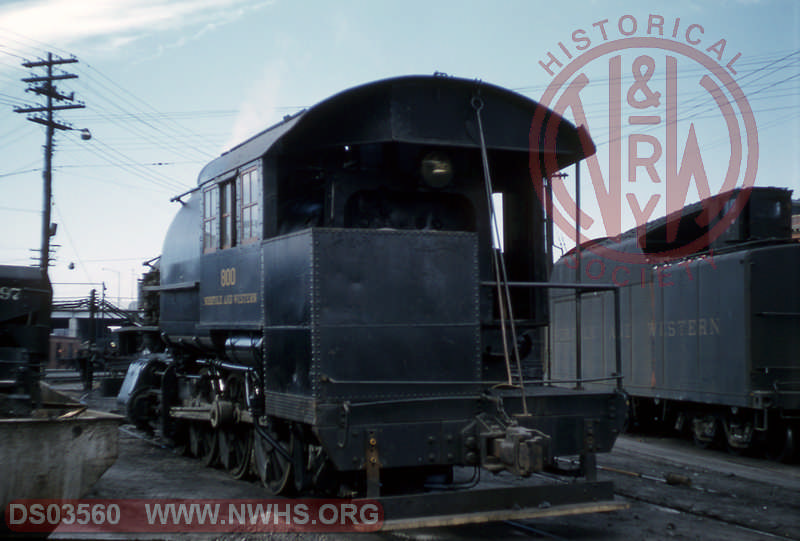 Rear view of 0-6-0T 800 - N&W Roanoke shops