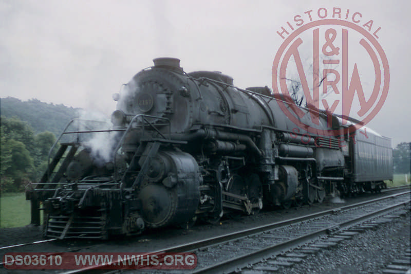 N&W Y6a 2-8-8-2 2157 sits in helper siding - Vinton, Va