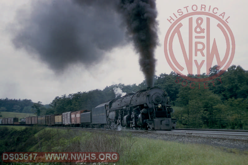 N&W class A 2-6-6-4 1217 with eastbound merchandise - Blue Ridge, Va