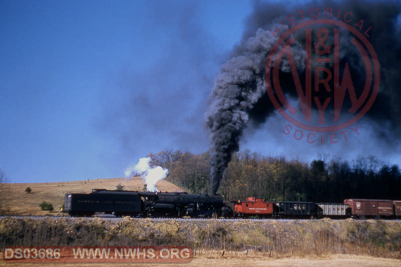 N&W Y6b 2-8-8-2 2179 pushing eastbound freight at Blue Ridge, Va