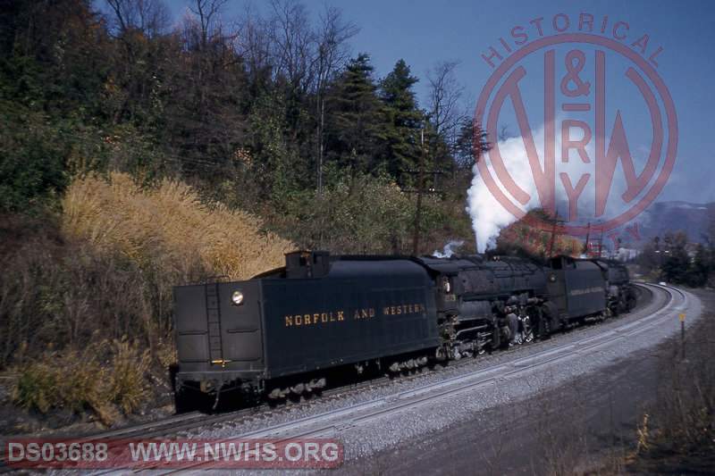 N&W Y6b 2179 & Y6a 2157, reverse light engine move - Blue Ridge, Va