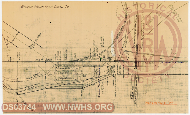 Retire freight platform at station at Merrimac, Va., AFE Locator map