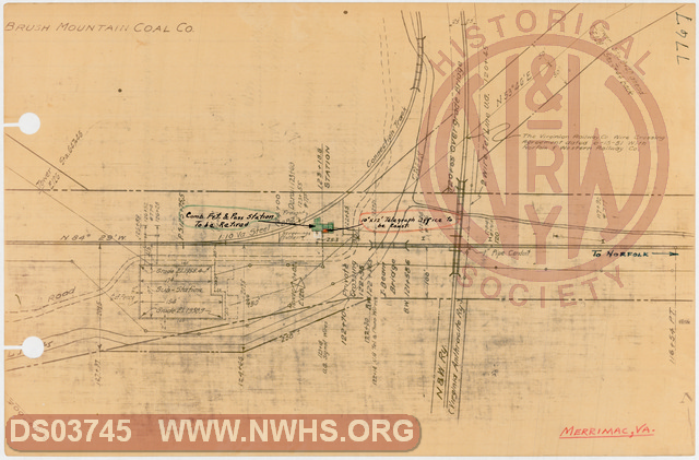 Retire Combo. Frght. & Pass. Station and Construct 10 x 12 Telegraph Office at Merrimac, Va., AFE Locator map