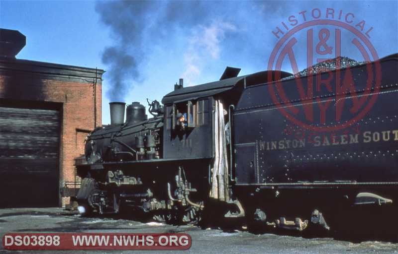 WSSB Class W2 #711 sitting outside engine house at North Winston yard