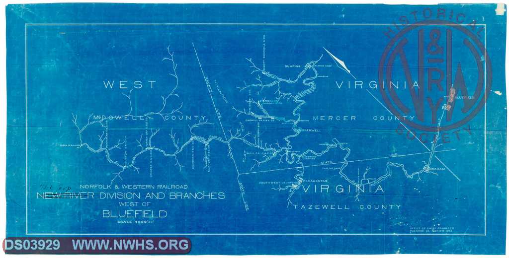 New River Division and Branches West of Bluefield, Norfolk & Western Railroad