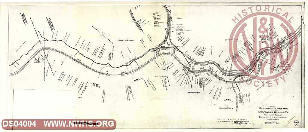 Right-of-Way and Track Map, N&W Ry, Pocahontas District, Station 897+60 Station 1003+20