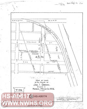 Map of Land in the Name of Joseph I. Doran situate in Kenova, Wayne County WV