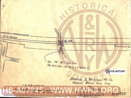 N&W Ry, Proposed Water pipe line for D.L. White Lucasville, Ohio, MP N-617+4192'