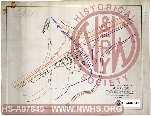 Ohio Extension N&W RR, Sketch Showing Location of Proposed Borrows