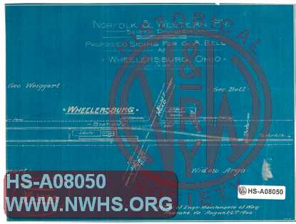 N&W R'y, Scioto Division, Proposed Siding for G.A. Bell at Wheelersburg, Ohio