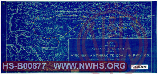 Map of the alternate extension of the Virginia Anthracite Coal & Rwy. Co. Montgomery and Giles County Va