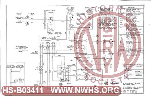 GP40 master units W/Slugs dual control stands, Ditch/crossing light schematic modification MB5885