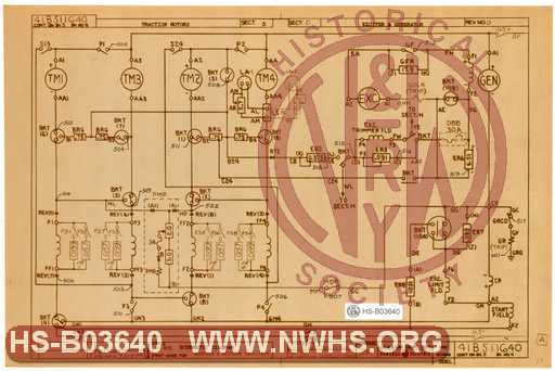 Schematic Diagram for U28B 1900-1929, Sheet 4 of 13, Traction motor, Exciter & Generator