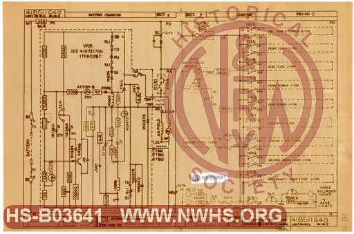 Schematic Diagram for U28B 1900-1929, Sheet 5 of 13, Battery Charging/Lighting