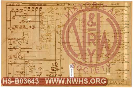 Schematic Diagram for U28B 1900-1929, Sheet 7 of 13, Governor, Engine Speed, Auxiliary & Alarm Circuits