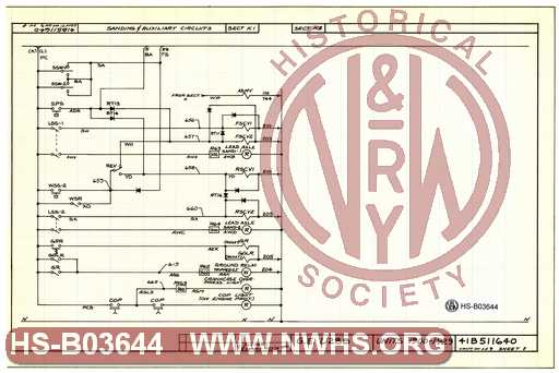 Schematic Diagram for U28B 1900-1929, Sheet 8 of 13, Sanding & Auxiliary Circuits