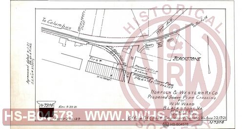 Proposed Sewer Pipe Crossing for W.W.Ward - Blackstone, VA