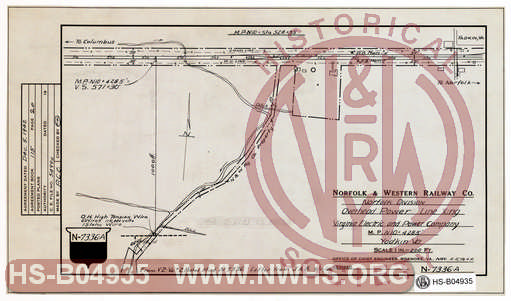 Overhead Power Line crossing at Yadkin, VA Virginia Electric Power Co.