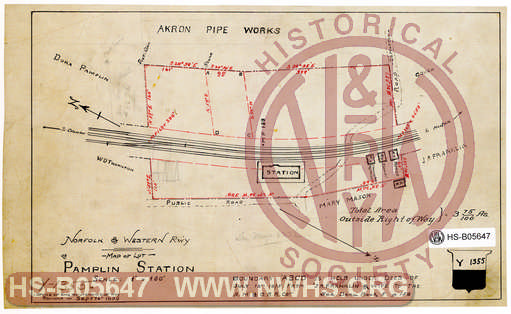 Map of lot Pamplin Station