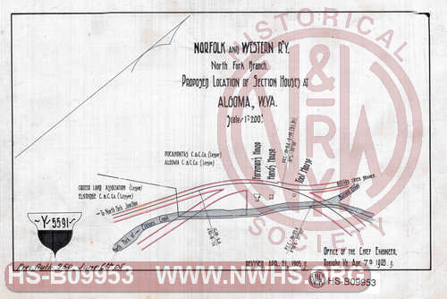 Proposed Location of Section Houses at Algoma, WV - M. P. NF-0.9