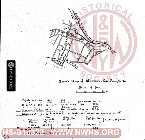 Sketch map of Martinsville Henry Co Va