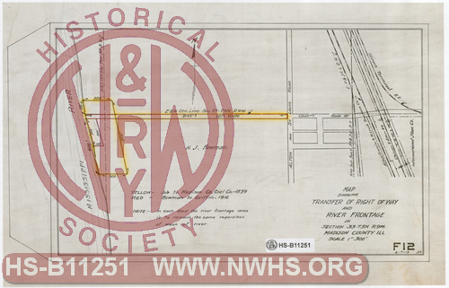 Map Showing Transfer of Right of Way and River Frontage in Section 33-T5N R9W Madison County, IL