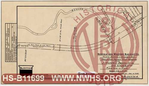 N&W Ry, Scioto Division - Columbus Dist., Proposed Private Road Crossings for J. Maderia Brown et al, Sta. 27+85 & 37+81, Piketon ~ Ohio