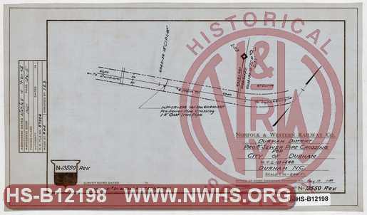 Proposed 8" sewer pipe crossing - for City of Durham - M. P. L-113.1 - Durham, NC