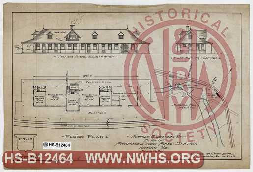 N&W Ry, Plan of Proposed New Pass. Station, Marion, Va.