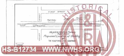 Proposed Location of Building of The Radford Ice Company at Pulaski, VA - M. P. N-315.5