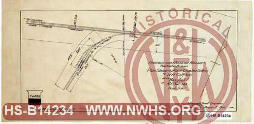 N&W Ry, Pocahontas Division, Plan showing rock crusher siding for W.H. Coffman near Bluefield at MP 362-434