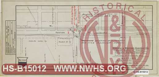 N&W Ry, Location of electric automatic wig-wag signal at Pickaway St. - Circleville Ohio, MP N675+2673 Val. Sta. 3523+51.5