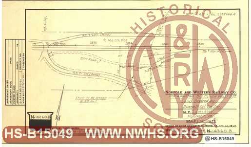 N&W Ry, Pocahontas Div. Clinch Valley Dist., Land desired by Russell Oil Co. Inc., MP N419+4409', Honaker Va.