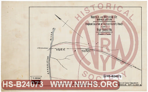 N&W R'y, Norfolk Division, Proposed Location of Section Houses at High Bridge, Va.