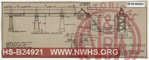 Typical Design for Coal Trestle with I-Beam Stringers & Concrete Piers, spans 20'-0" center to center.