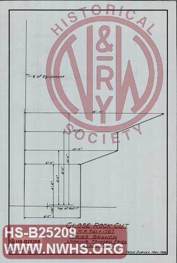 N&W Ry Fries Branch, Clearance Diagram, Close Rock Cut, MP P41+1767'