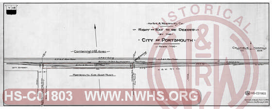 Right of Way to be deeded by the city of Portsmouth, OH to N&W