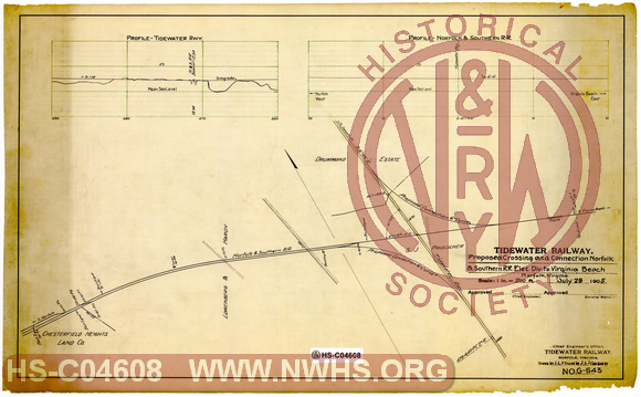 Tidewater Railway, Proposed Crossing and Connection Norfolk & Southern RR Elec. Div. to Virginia Beach, Norfolk, Virginia