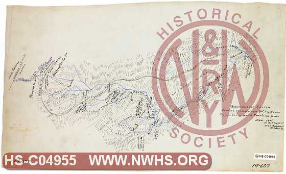 Reconnaissance Sketch Showing Proposed Route V-C right of way Extension, Taylors Valley to North Carolina Line