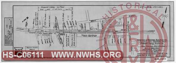 N&W Ry, Pulaski District, Proposed Siding to Serve New Tobacco Warehouses, MP N393+5313', Abingdon, VA