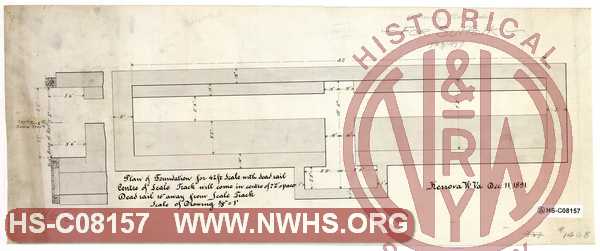 Plan of Foundation for 42Ft Scale with dead rail Center of Scale Track will come in Center of 7'2"Space Dead Rail 16' away from Scale Track