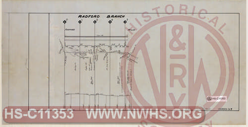 Track chart for Radford Branch, MP 0 to 4