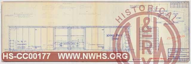 Stenciling Diagram (for N&W Class B19 Box Cars 283000-283033 originally NKP 83000-83033)