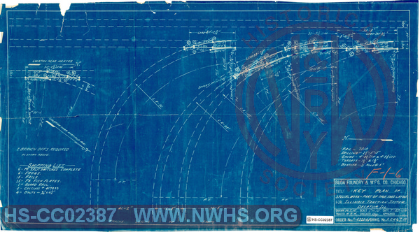 Illinois Traction System, Key Plan of Special Work, Part of Shop Yard Layout, for Illinois Traction System, Decatur IL