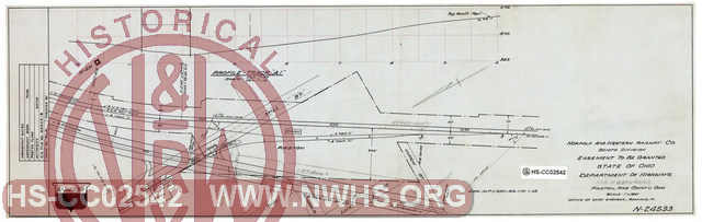 N&W Ry Scioto Division, Easement to be Granted State of Ohio Department of Highways, MP N630+4010', Piketon, OH